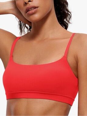 CRZ YOGA Butterluxe Sports Bra Deep Red NWT Size S Adjustable Straps